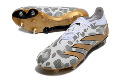 Men's Adidas Predator Elite 25 SG Soft Ground Low-Tops Football Boots - White/Black/Gold