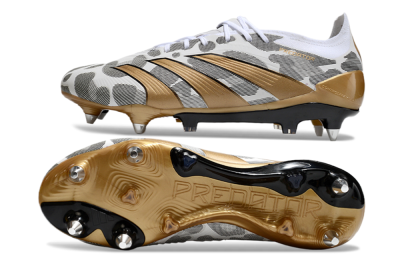 Men's Adidas Predator Elite 25 SG Soft Ground Low-Tops Football Boots - White/Black/Gold