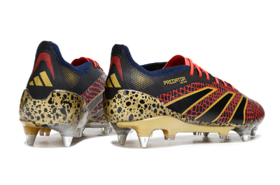 Men's Adidas Predator Elite 25 SG Soft Ground Low-Tops Football Boots - Black/Red/Gold