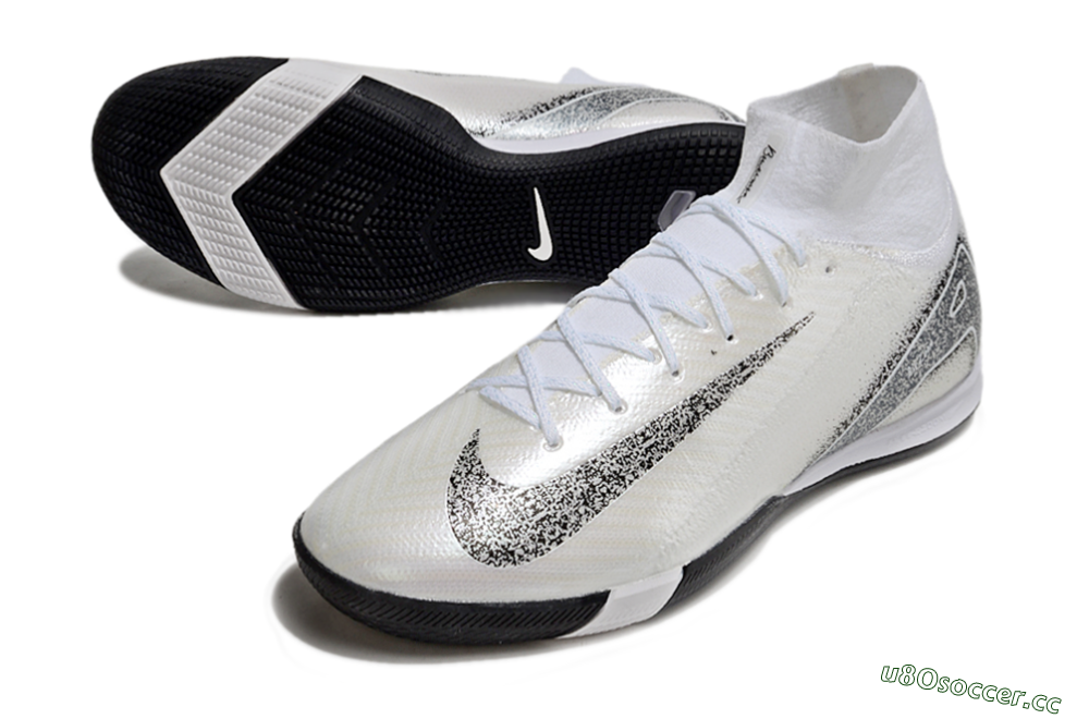 Men's Nike Air Zoom Mercurial Superfly 10 Elite IC Indoor & Futsal High-Tops Football Shoes - Beige/Black/White 3