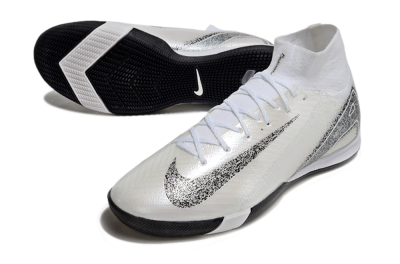 Men's Nike Air Zoom Mercurial Superfly 10 Elite IC Indoor & Futsal High-Tops Football Shoes - Beige/Black/White