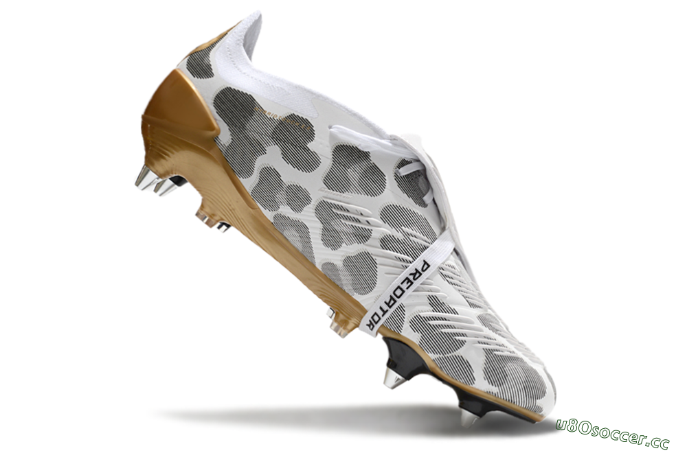 Men's Adidas Predator Elite Foldover Tongue SG Soft Ground Low-Tops Football Boots - White/Black/Gold 4