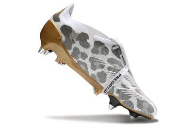 Men's Adidas Predator Elite Foldover Tongue SG Soft Ground Low-Tops Football Boots - White/Black/Gold