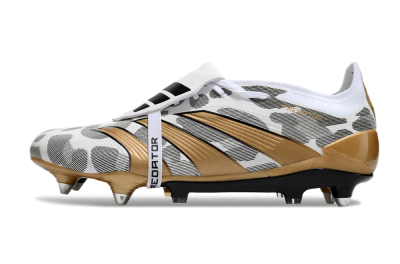Men's Adidas Predator Elite Foldover Tongue SG Soft Ground Low-Tops Football Boots - White/Black/Gold
