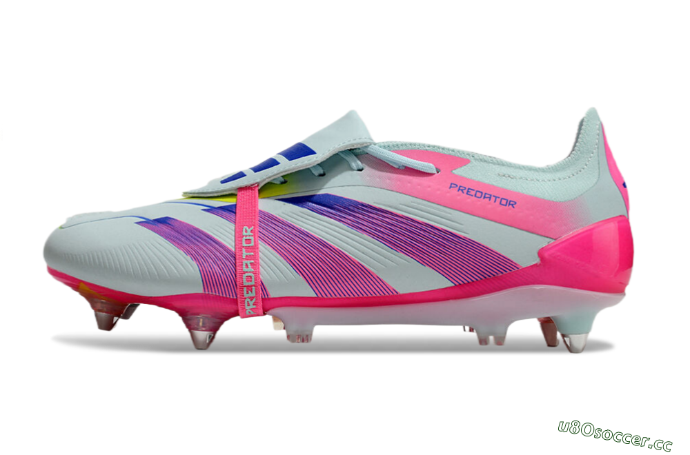 Men's Adidas Predator Elite Foldover Tongue SG Soft Ground Low-Tops Football Boots - Jade/Blue/Pink 0
