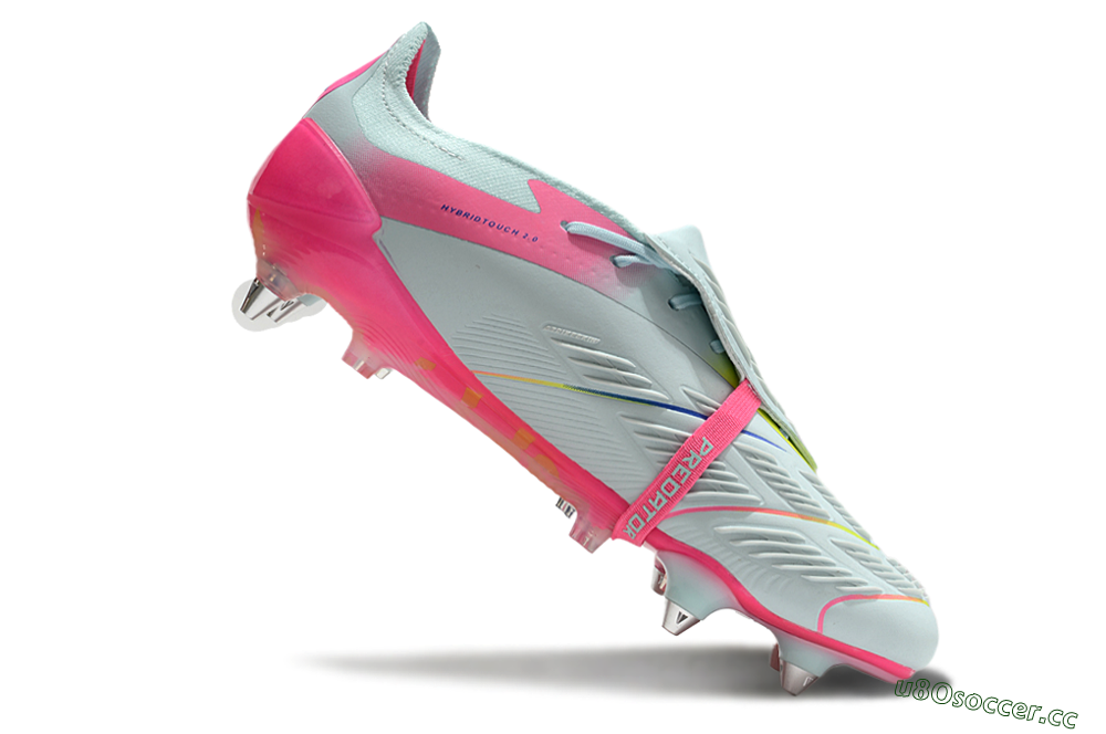 Men's Adidas Predator Elite Foldover Tongue SG Soft Ground Low-Tops Football Boots - Jade/Blue/Pink 4