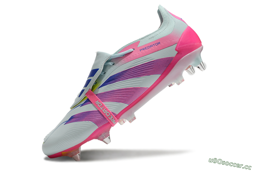 Men's Adidas Predator Elite Foldover Tongue SG Soft Ground Low-Tops Football Boots - Jade/Blue/Pink 5