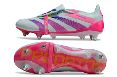 Men's Adidas Predator Elite Foldover Tongue SG Soft Ground Low-Tops Football Boots - Jade/Blue/Pink