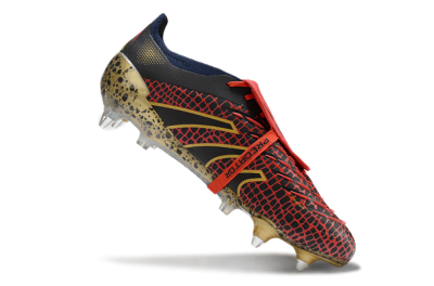 Men's Adidas Predator 25 Elite Foldover Tongue SG Soft Ground Low-Tops Football Boots - Black/Red/Gold