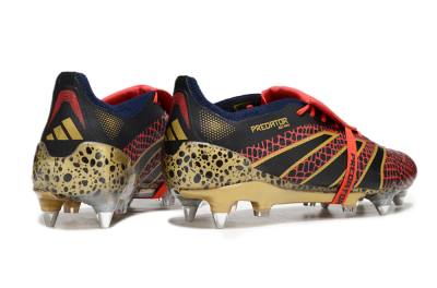 Men's Adidas Predator 25 Elite Foldover Tongue SG Soft Ground Low-Tops Football Boots - Black/Red/Gold
