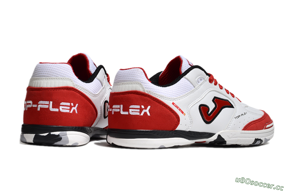 Men's Joma Top Flex IC Indoor & Futsal Low-Tops Football Shoes - White/Red/Black 6