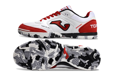 Men's Joma Top Flex IC Indoor & Futsal Low-Tops Football Shoes - White/Red/Black