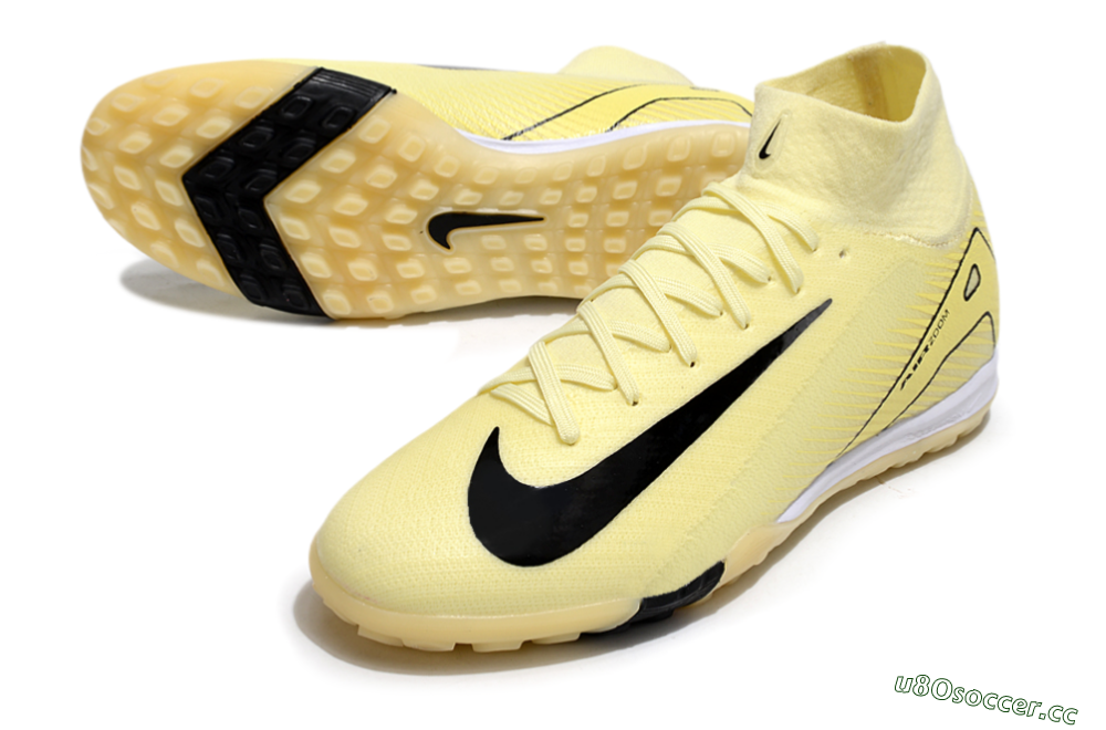 Men's Nike Air Zoom Mercurial Superfly 10 Elite TF Artificial Turf High-Tops Football Shoes - Yellow/Black/White 3