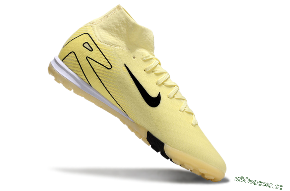 Men's Nike Air Zoom Mercurial Superfly 10 Elite TF Artificial Turf High-Tops Football Shoes - Yellow/Black/White 4
