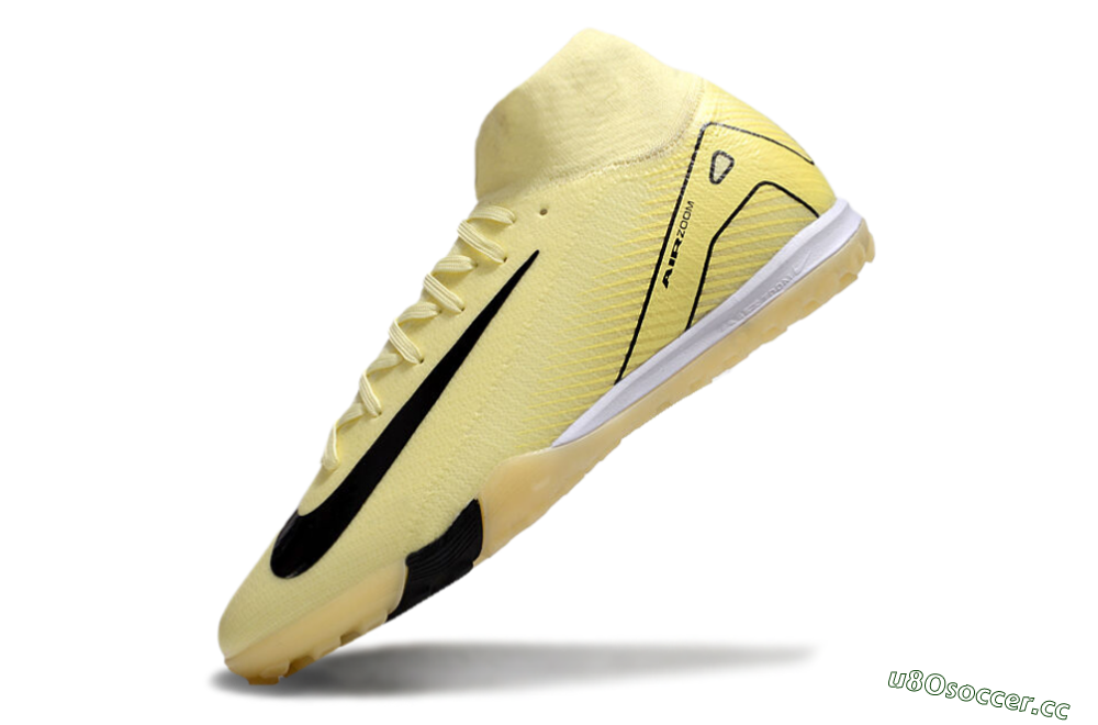 Men's Nike Air Zoom Mercurial Superfly 10 Elite TF Artificial Turf High-Tops Football Shoes - Yellow/Black/White 5