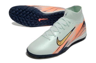Men's Nike Air Zoom Mercurial Superfly 10 Elite TF Artificial Turf High-Tops Football Shoes - Jade/Gold/Red