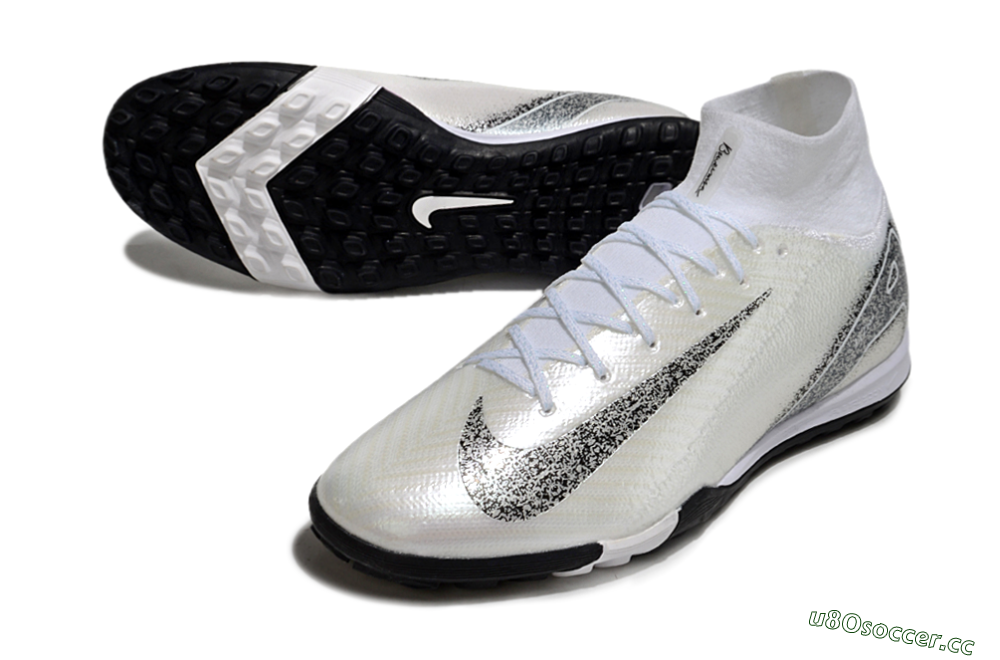 Men's Nike Air Zoom Mercurial Superfly 10 Elite TF Artificial Turf High-Tops Football Shoes - Beige/Black/White 3