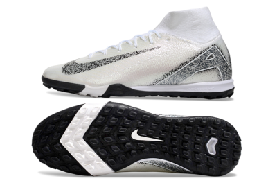 Men's Nike Air Zoom Mercurial Superfly 10 Elite TF Artificial Turf High-Tops Football Shoes - Beige/Black/White