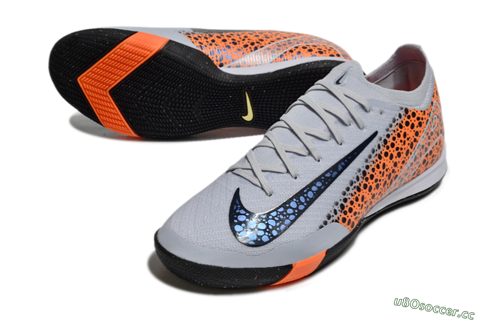 Men's Nike Air Zoom Mercurial Vapor 16 Elite IC Indoor & Futsal Low-Tops Football Shoes - Grey/Black/Leopard 3