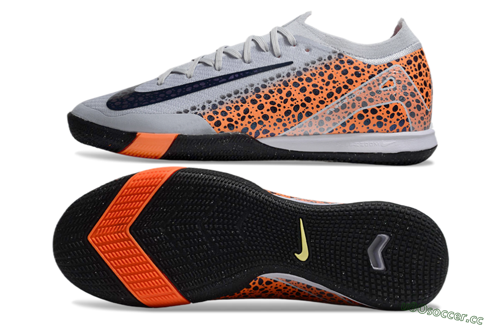 Men's Nike Air Zoom Mercurial Vapor 16 Elite IC Indoor & Futsal Low-Tops Football Shoes - Grey/Black/Leopard 1