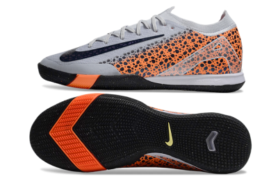 Men's Nike Air Zoom Mercurial Vapor 16 Elite IC Indoor & Futsal Low-Tops Football Shoes - Grey/Black/Leopard