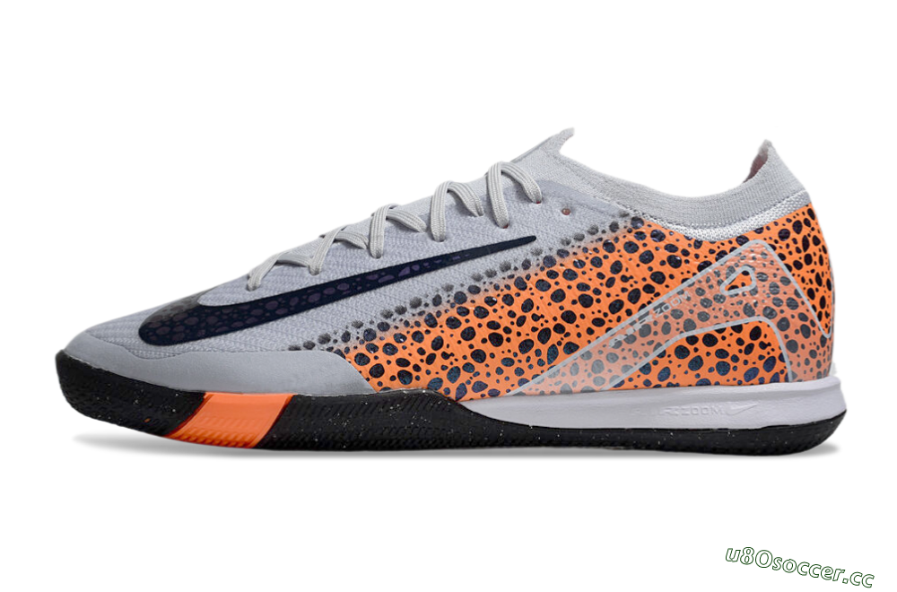 Men's Nike Air Zoom Mercurial Vapor 16 Elite IC Indoor & Futsal Low-Tops Football Shoes - Grey/Black/Leopard 0