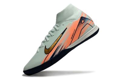 Men's Nike Air Zoom Mercurial Superfly 10 Elite IC Indoor & Futsal High-Tops Football Shoes - Jade/Gold/Red