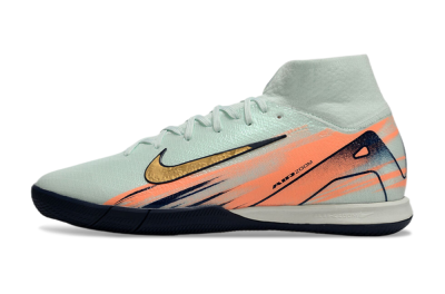 Men's Nike Air Zoom Mercurial Superfly 10 Elite IC Indoor & Futsal High-Tops Football Shoes - Jade/Gold/Red