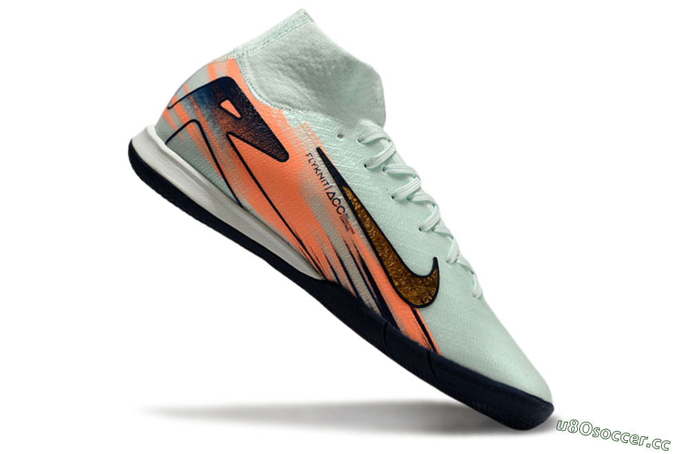 Men's Nike Air Zoom Mercurial Superfly 10 Elite IC Indoor & Futsal High-Tops Football Shoes - Jade/Gold/Red 4