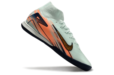 Men's Nike Air Zoom Mercurial Superfly 10 Elite IC Indoor & Futsal High-Tops Football Shoes - Jade/Gold/Red