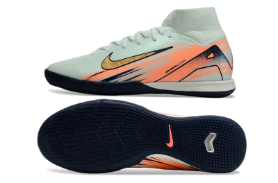 Men's Nike Air Zoom Mercurial Superfly 10 Elite IC Indoor & Futsal High-Tops Football Shoes - Jade/Gold/Red