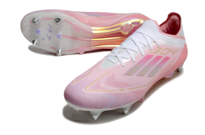Men's Adidas F50 304 Elite SG Soft Ground Low-Tops Football Boots - Pink/White/Gold