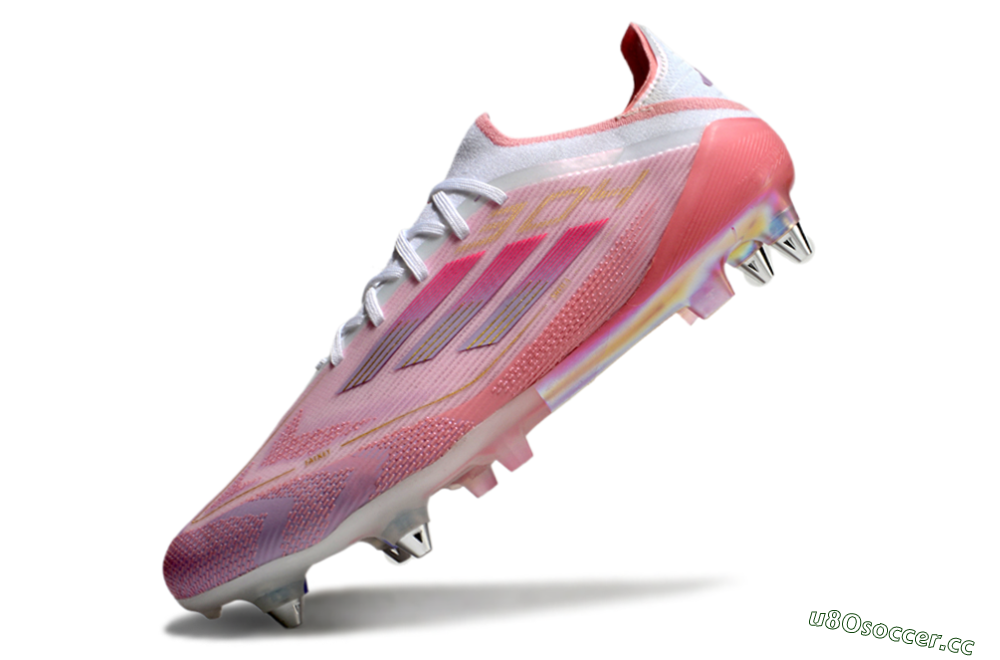 Men's Adidas F50 304 Elite SG Soft Ground Low-Tops Football Boots - Pink/White/Gold 5