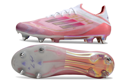 Men's Adidas F50 304 Elite SG Soft Ground Low-Tops Football Boots - Pink/White/Gold