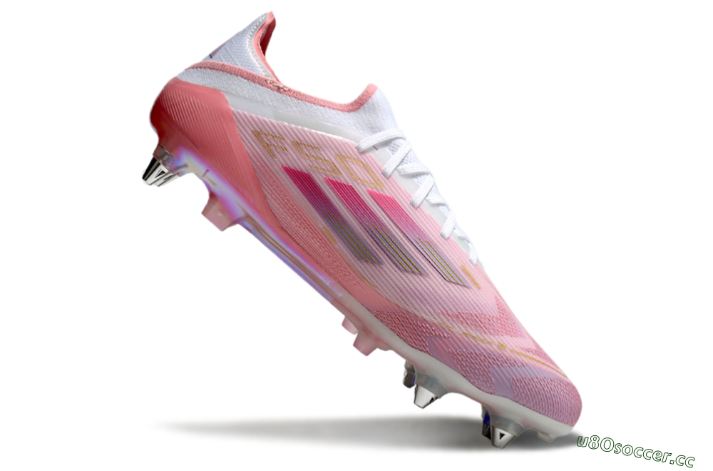 Men's Adidas F50 304 Elite SG Soft Ground Low-Tops Football Boots - Pink/White/Gold 4