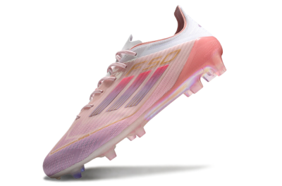 Men's Adidas F50 Elite FG Firm Ground Low-Tops Football Boots - Pink/White/Gold