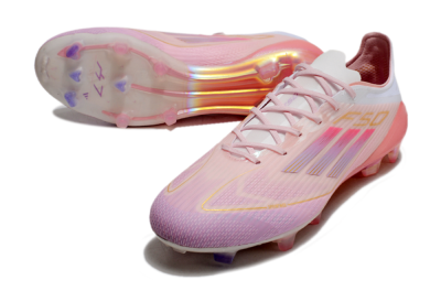 Men's Adidas F50 Elite FG Firm Ground Low-Tops Football Boots - Pink/White/Gold