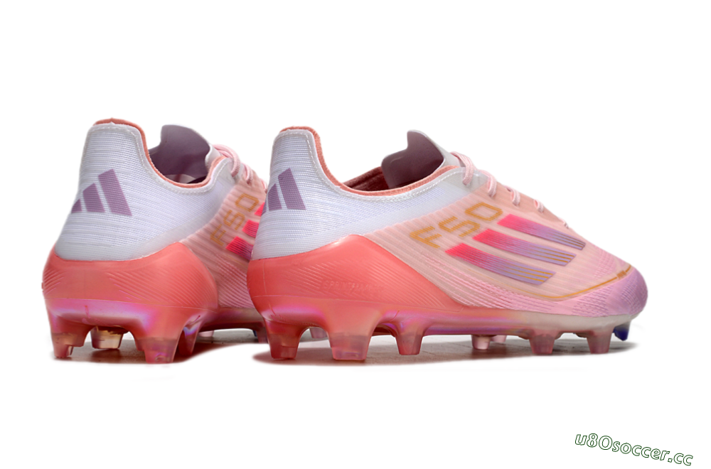 Men's Adidas F50 Elite FG Firm Ground Low-Tops Football Boots - Pink/White/Gold 6
