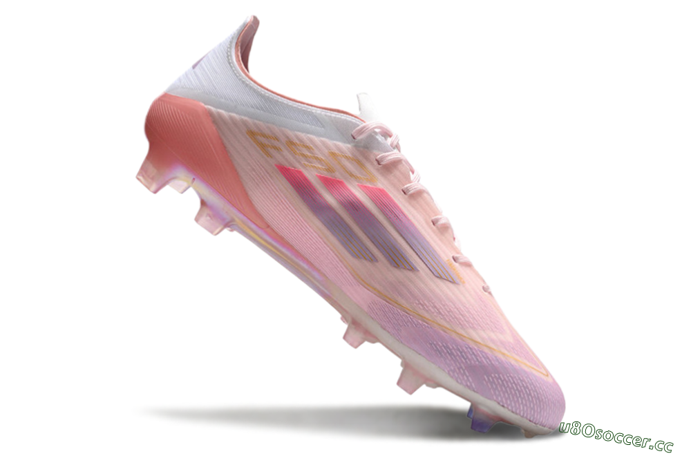 Men's Adidas F50 Elite FG Firm Ground Low-Tops Football Boots - Pink/White/Gold 4