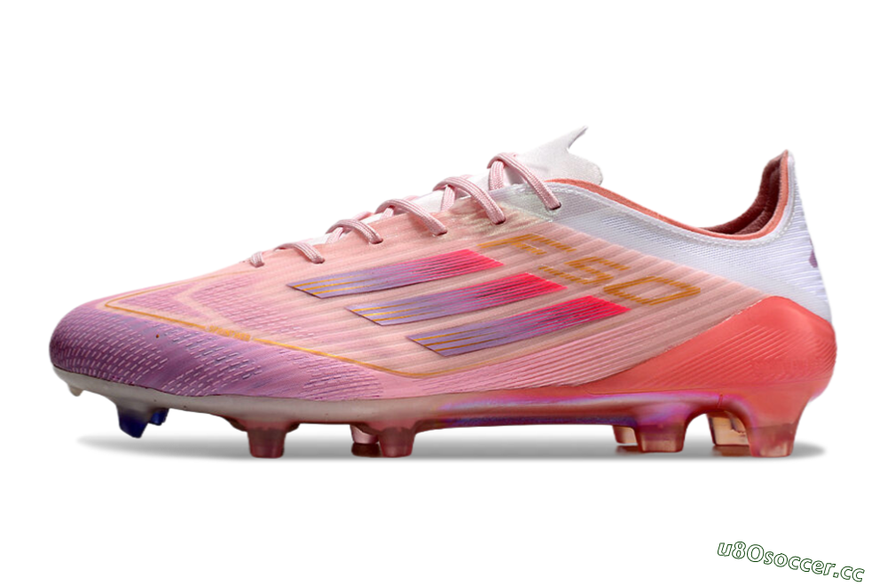 Men's Adidas F50 Elite FG Firm Ground Low-Tops Football Boots - Pink/White/Gold 0