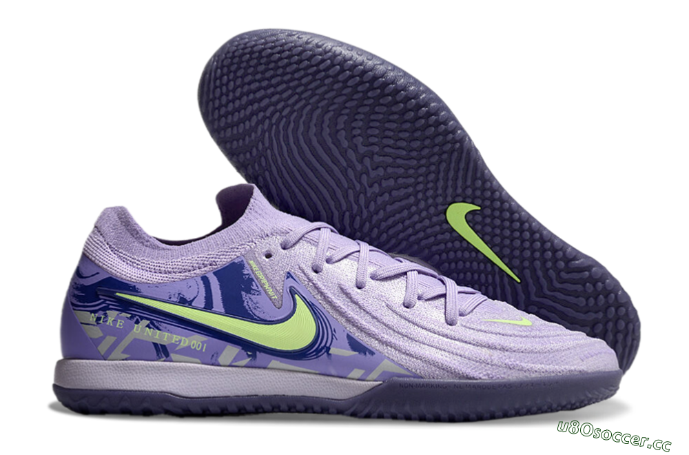Men's Nike Phantom GX 2 Elite IC Indoor & Futsal Low-Tops Football Shoes - Purple/Yellow/White 2