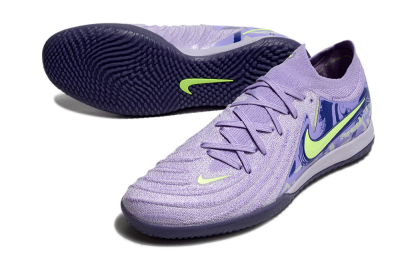 Men's Nike Phantom GX 2 Elite IC Indoor & Futsal Low-Tops Football Shoes - Purple/Yellow/White
