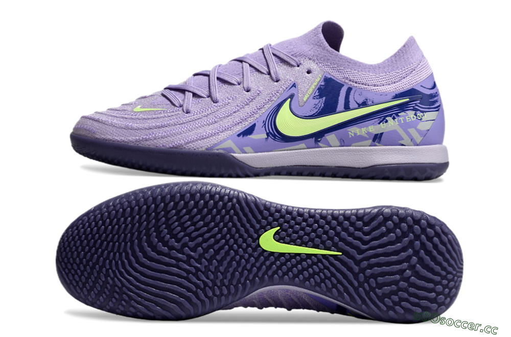 Men's Nike Phantom GX 2 Elite IC Indoor & Futsal Low-Tops Football Shoes - Purple/Yellow/White 1
