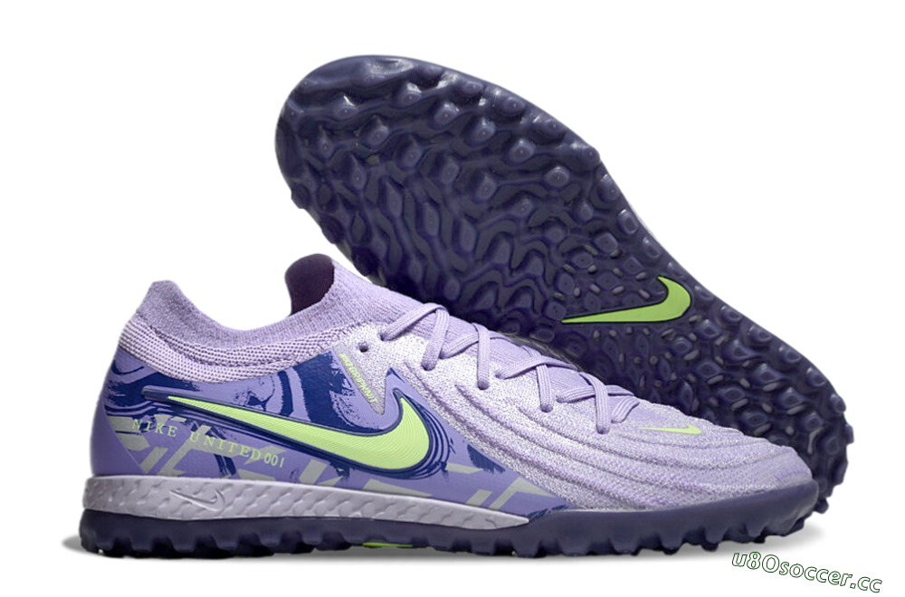 Men's Nike Phantom GX 2 Elite TF Artificial Turf Low-Tops Football Shoes - Purple/Yellow/White 2