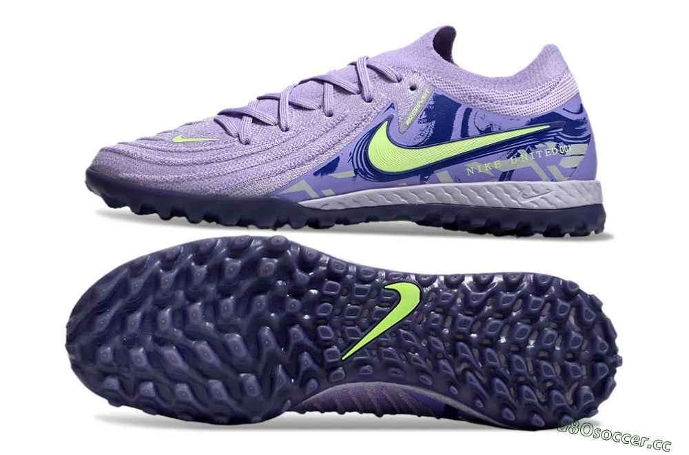 Men's Nike Phantom GX 2 Elite TF Artificial Turf Low-Tops Football Shoes - Purple/Yellow/White 1