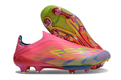 Men's didas F50+ Elite Lightstrike Pro Laceless FG Firm Ground Low-Tops Football Boots - Red/Yellow/Blue