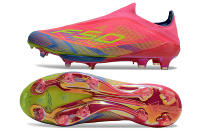 Men's didas F50+ Elite Lightstrike Pro Laceless FG Firm Ground Low-Tops Football Boots - Red/Yellow/Blue