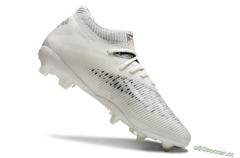 Men's Puma Future 8 Ultimate FG Firm Ground Low-Tops Football Boots - White/Silver/Black 4