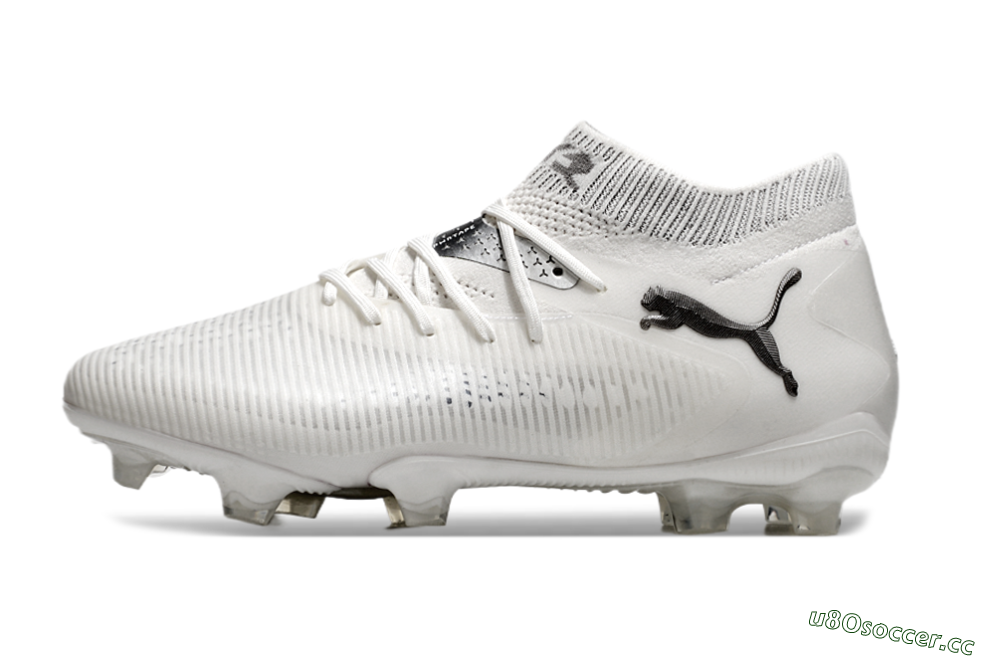 Men's Puma Future 8 Ultimate FG Firm Ground Low-Tops Football Boots - White/Silver/Black 0