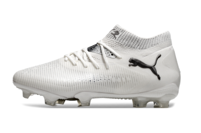 Men's Puma Future 8 Ultimate FG Firm Ground Low-Tops Football Boots - White/Silver/Black